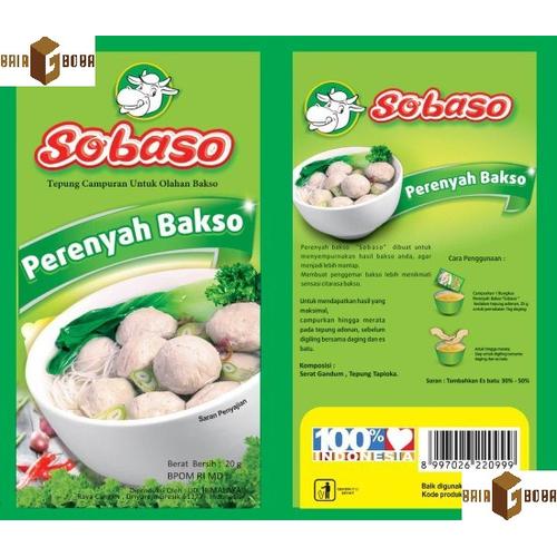 Gambar Sobaso - Perenyah Baso Tepung Campuran Untuk Olahan Bakso 20 gram dari Gaiaboga Kota Cirebon Tokopedia