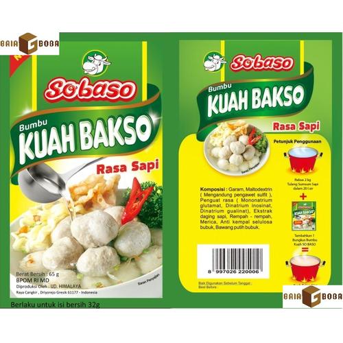 Gambar Sobaso - Bumbu Kuah Baso Rasa Sapi 65 gram dari Gaiaboga Kota Cirebon Tokopedia