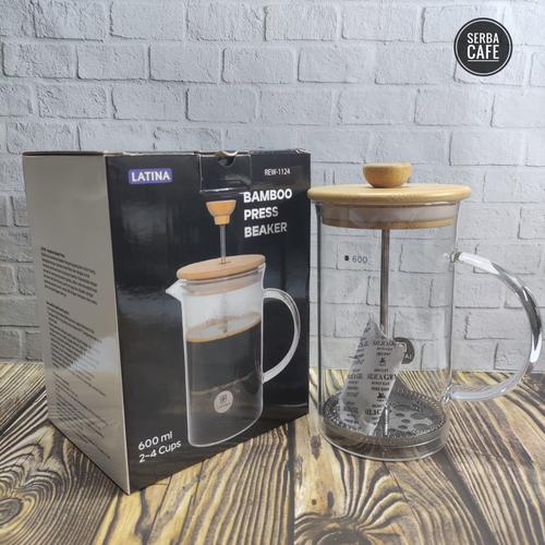 Gambar French Press Bamboo Latina 350cc (LATINA REW-1123) - 350 ml dari Serba Cafe Tokopedia