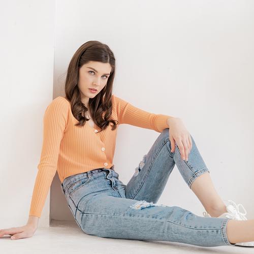 Foto Produk Chocochips - Helma Cardigan Orange/ Outer Rajut dari Chocochips Official Shop