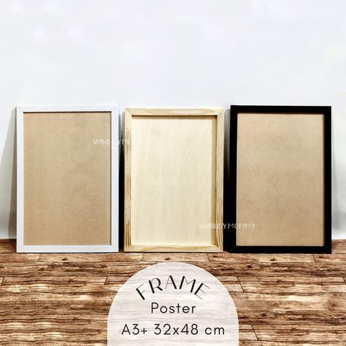 Gambar Frame Ukuran A3+ 32x48 cm - Bingkai Foto - Pajangan Hiasan Dinding - Fiber Chocolate, polos dari woodymommy Kota Bandung Tokopedia