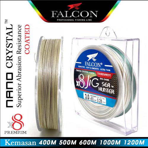 Foto Produk Senar Pe X8 Falcon Sea Hunter JIG Nano Crystal Coated 400M sd 1000M - Pe 3.0, 600M dari Falcon Indoesia