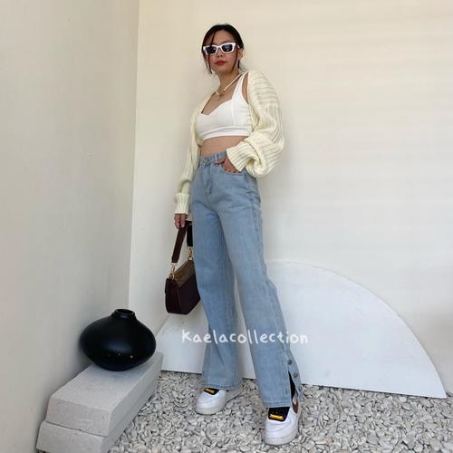 Celana Slit Highwaist Jeans Celana 
