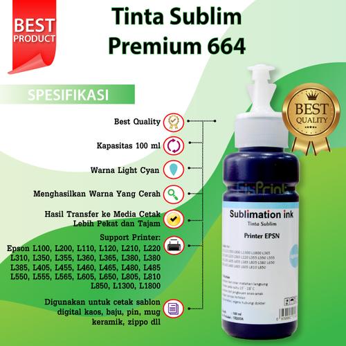 Jual Tinta Sublim Epson 664 673 Sublime Printer L110 L120 L210 L360 L550 Biru Muda Fixprint Jakarta Tokopedia