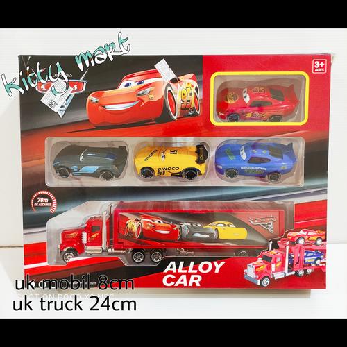 Gambar MAINAN ANAK MOBIL MOBILAN CARS LIGHTNING MCQUEEN STORAGE TRUCK DIECAST - isi 6 uk 6-7cm dari Kitty mart Jakarta Barat Tokopedia