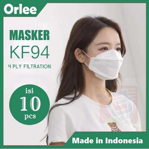 Gambar Masker Kf94 KF 94 4Ply 4 ply Emboss Orlee evo 3D Kemenkes isi 10 pcs - Putih dari lbagstore Kota Depok Tokopedia