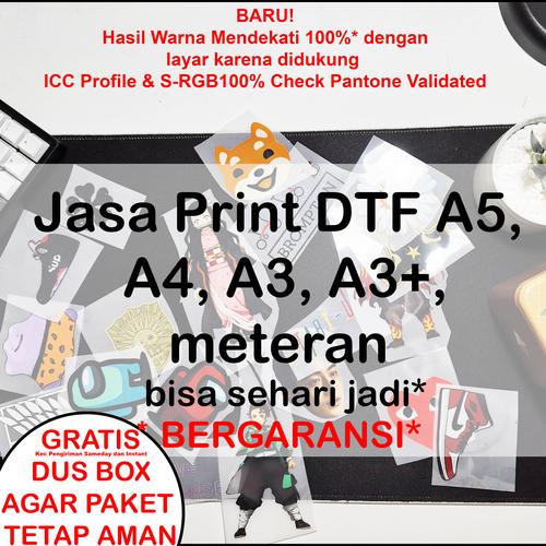 Foto Produk Jasa Print DTF A5, A4, dan A3 - Custom Per Cm dari Uniqewah