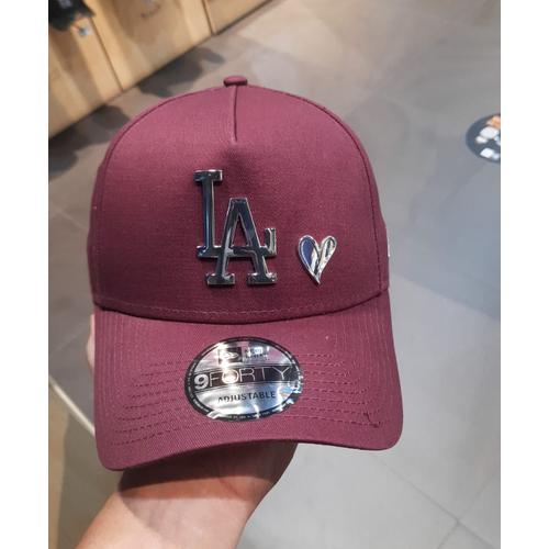 LA Dodgers Metal Heart Maroon Cap 