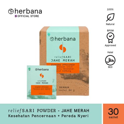 Promo Herbana Relief Sari Powder Jahe Merah Isi 30 Sachet 4g Kota