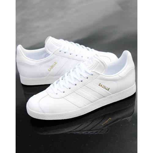 white leather adidas trainers