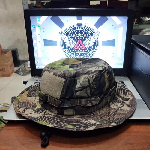 Jual Topi Rimba Premium Velcro Loreng 
