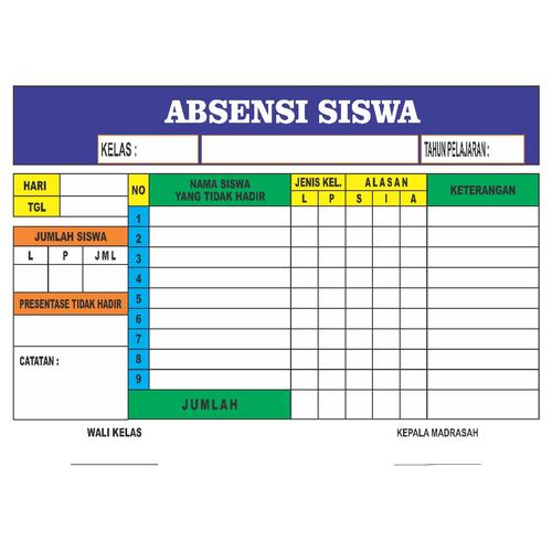 Jual Papan Daftar Absensi Kelas - Kota Tangerang - PustakaStore | Tokopedia