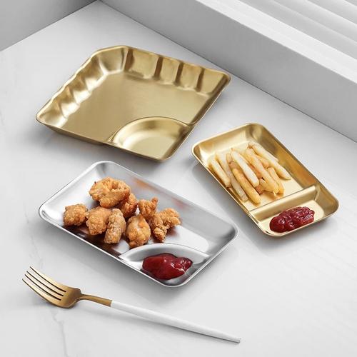 Jual Piring Cemilan Snack Plate Stainless Steel 304 dengan Sekat untuk