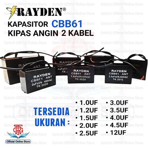 Jual Kapasitor Kipas Angin Cosmos Maspion Miyako CBB61 1uF 1.2uF 1.5uF