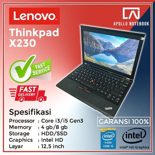Gambar Laptop Lenovo Thinkpad X230 Core i3 - Second Murah Bergaransi - 4 gb, HDD 320GB dari Apollo Notbook Jakarta Pusat Tokopedia