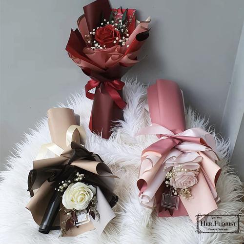 Gambar HER.FLORIST Buket Bunga Sabun 1PCS Premium / Soap Rose Bouquet +Dried - Putih dari Her.Florist Kota Tangerang Selatan Tokopedia