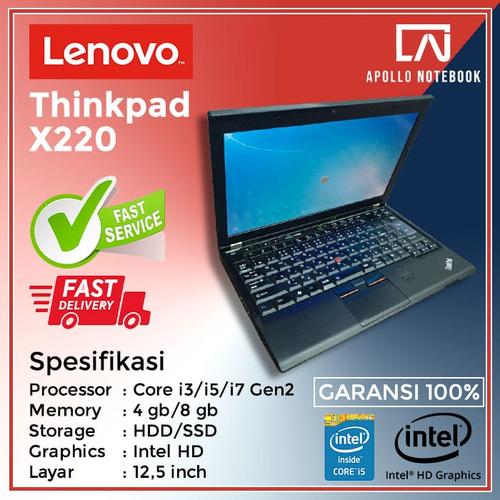 Gambar Lenovo Thinkpad x220 Intel Core i3 - Second Bergaransi - 4 gb, HDD 320GB dari Apollo Notbook Jakarta Pusat Tokopedia