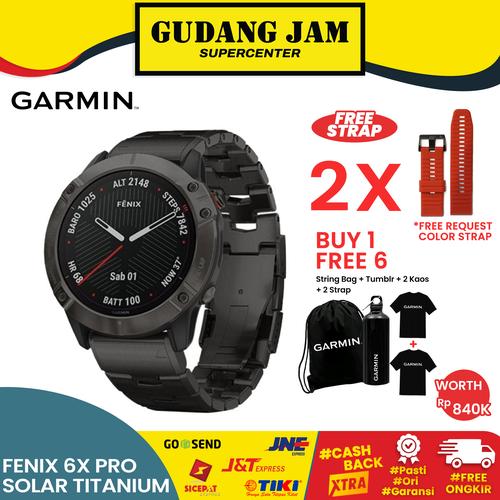 Jual Garmin Fenix 6x Pro Solar Titanium Carbon Gray DLC - DLC Titanium Band  - Kota Bandung - Gudang Jam Official | Tokopedia