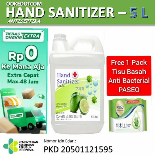 Gambar hand sanitizer Cair / Gel 5 L &1 L Korean Lime free tisu basah paseo - 1 L - Cair dari Healthy Care Bandung Tokopedia