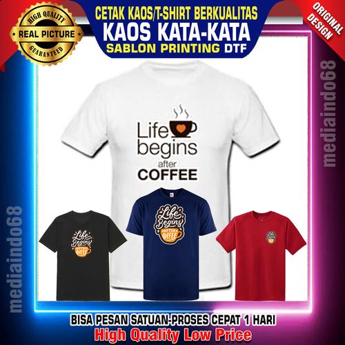 Gambar Custom Kaos/T-Shirt Cetak Sablon DTF, Desain Bebas, Poses Cepat - Putih, S dari mediaindo68 Jakarta Timur Tokopedia