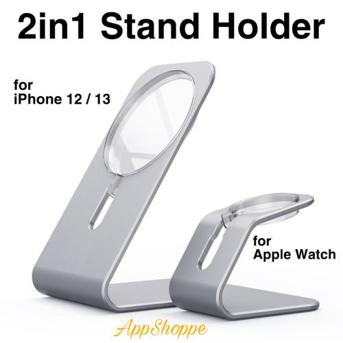 Jual Wireless Charger STAND Apple Watch Magsafe Charger iP 12 iP 13 Holder  - SILVER - Jakarta Selatan - AppShoppe | Tokopedia