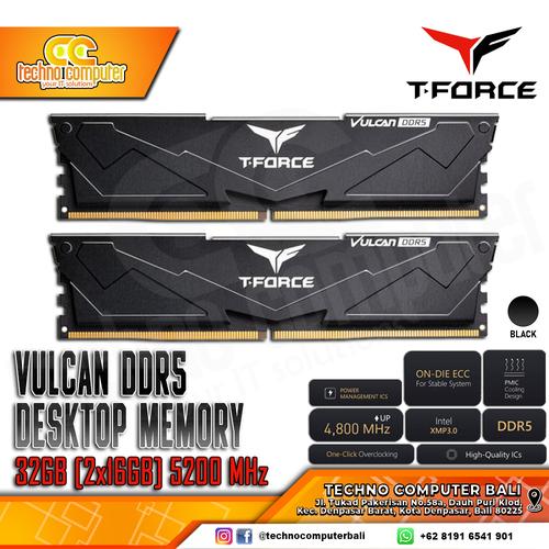 Gambar RAM TEAM T-FORCE VULCAN 32GB (2x16GB) Kit DDR5 5200Mhz dari Techno Computer Bali Kota Denpasar Tokopedia