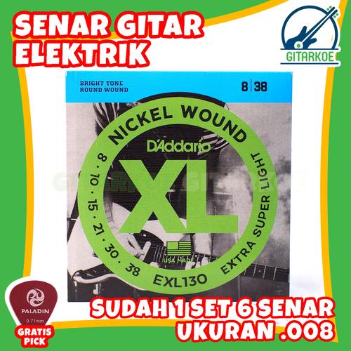 Gambar Senar Gitar Listrik Elektrik DAddario Senar Kualitas Terbaik FREE PICK - EXL130 (.008) dari gitarkoe Kota Tangerang Selatan Tokopedia