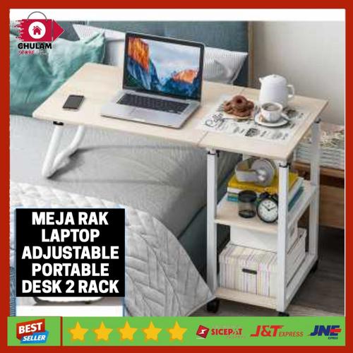 Jual Meja Laptop Roda Meja Rak Laptop Adjustable Portable Desk with 2 ...