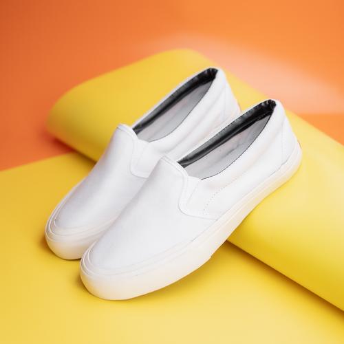 plain white slip ons