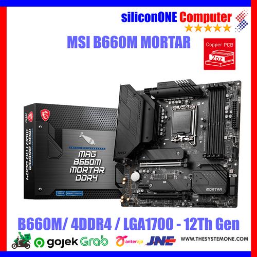 Gambar MSI B660M MORTAR DDR4 LGA1700 dari silicon ONE Computer Kota Bandung Tokopedia