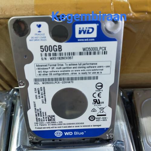 Jual HDD Laptop internal WD 500 GB SATA Western Digital Blue