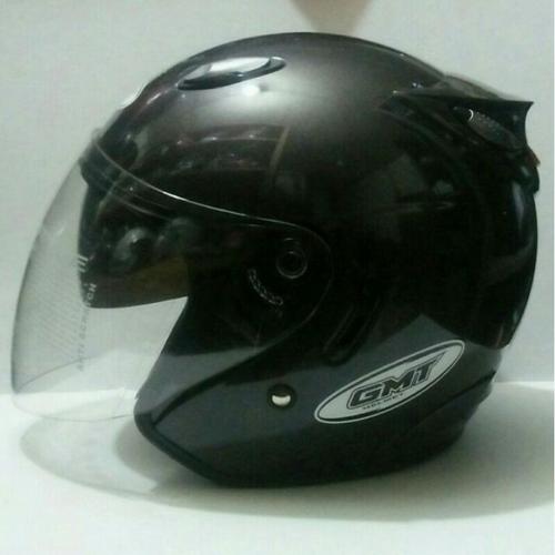Jual HELM HALF FACE DOUBLE BLACK DOFF ORIGINALHELM MOTOR