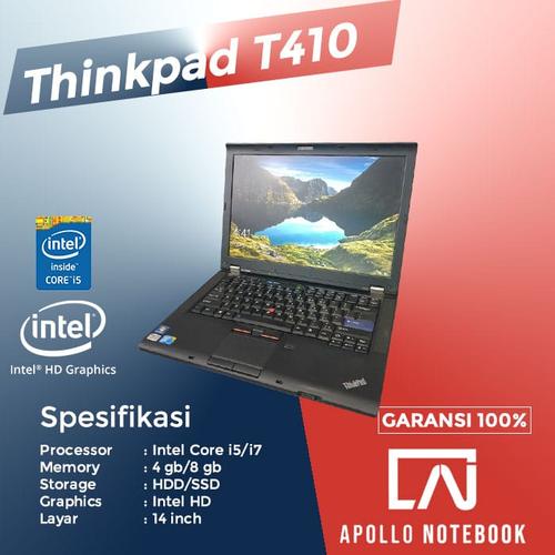 Gambar Laptop Lenovo ThinkPad T410 Core i7 - Second Terjangkau & Bergaransi - 4 gb, HDD 320GB dari Apollo Notbook Jakarta Pusat Tokopedia