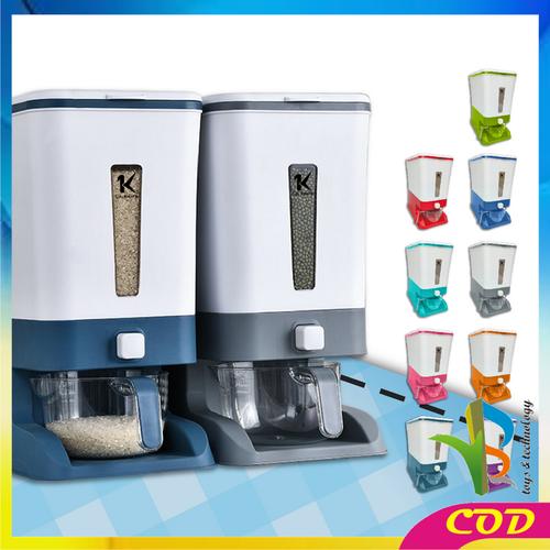 Gambar RB-C203 Dispenser Beras 12KG Rice Box Tempat Penyimpanan Beras Otomati - C203, Abu dari RB TOYS AND TECHNOLOGY Kab. Tangerang Tokopedia