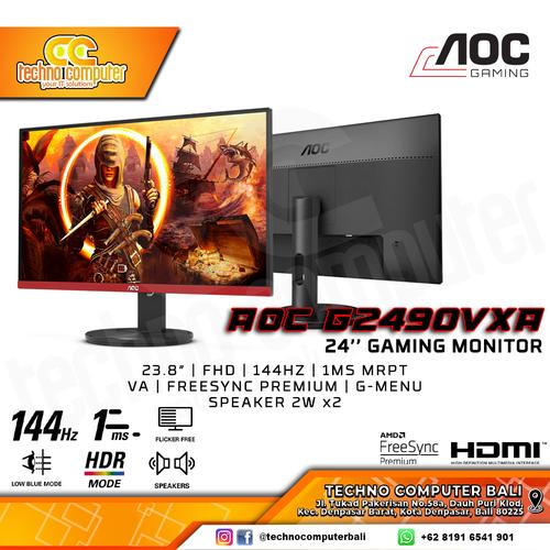 Gambar LED MONITOR AOC G2490VXA 24inch VA FHD 144Hz 1ms HDMI DP dari Techno Computer Bali undefined Tokopedia
