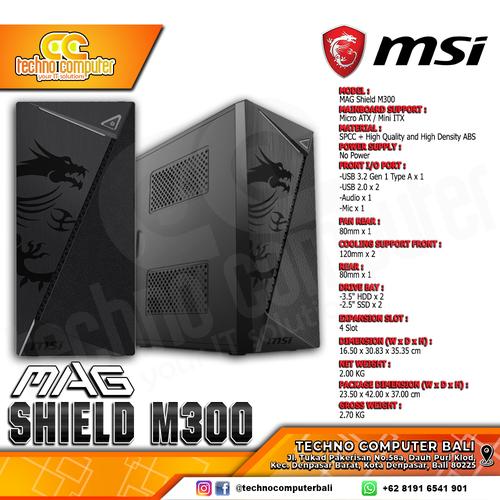 Gambar CASING GAMING MSI MAG SHIELD M300 - mATX CASE FREE 1x FANS dari Techno Computer Bali undefined Tokopedia
