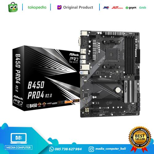 Motherboard ASRock B450 PRO4 90-MXBEE0-A0UAYZ di Mediacomputerbali  Tokopedia