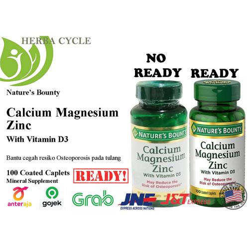 Gambar Promo!! Nature Bounty Kalsium Magnesium Zinc Vit D3 Ori USA 100 kapsul dari Herba Cycle Jakarta Pusat Tokopedia