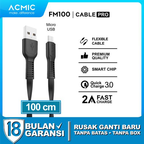 Gambar ACMIC Flexy Line Kabel Data Charger 100cm Fast Charging Cable - Micro USB FM100 dari ACMIC Official Store Jakarta Barat Tokopedia