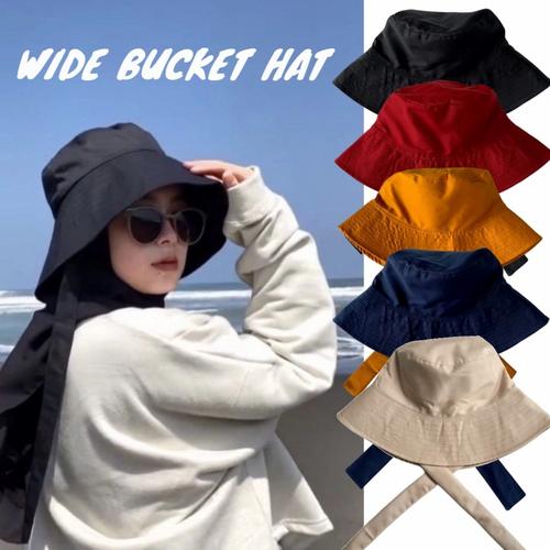 Jual Topi Wide Bucket Hat Wanita Tali 