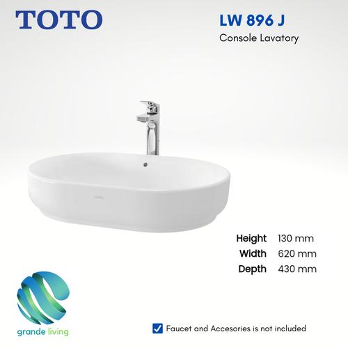 Jual TOTO Wastafel Meja Keramik LW896J Console Lavatory LW 896 J Body ...
