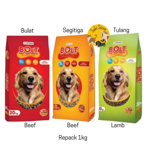 Jual MAKANAN ANJING BOLT DOG FOOD BEEF/LAMB REPACK 1kg DOG DRYFOOD ...