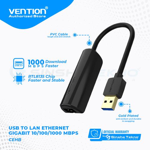 Gambar Vention USB to LAN Rj45 Ethernet Adapter High Speed For Mac Windows - CEG USB 2.0 dari Vention Authorized Store Jakarta Barat Tokopedia