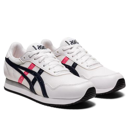 white and pink asics