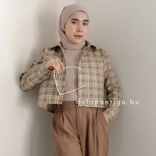 Gambar 83 TARTAN crop top - Black dari 83delapantiga Kab. Bekasi Tokopedia