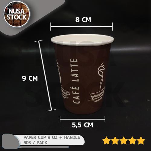 Jual PAPER CUP TAHAN PANAS GELAS KERTAS KOPI GAGANG HANDLE 9 OZ 270 ML ...