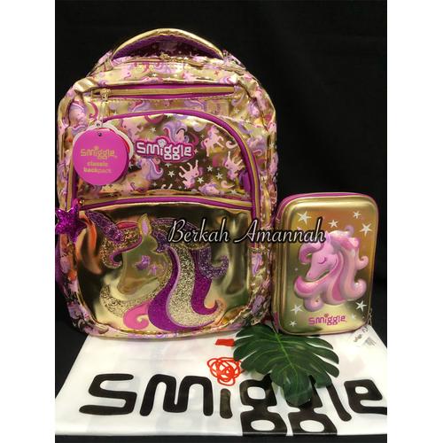 smiggle gold backpack