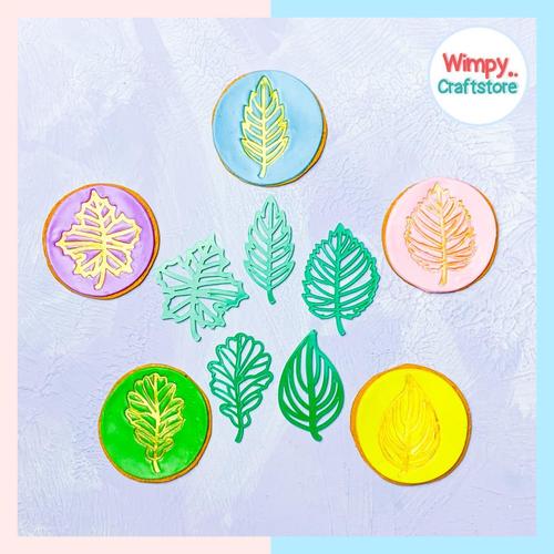 Jual Embossing Stamp Icon Sets Daun Cetakan Kue Kering Cookies Topper ...