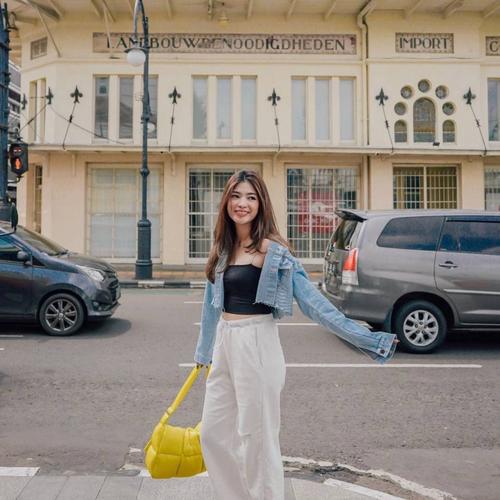 Jual Teagan cropped denim jacket jeans 