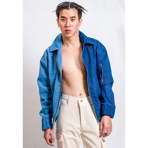 OCWA TOKYO DENIM BOMBER JACKET BLUE MEN 